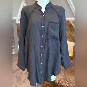 Aerie Pool To Party Gauzy Coverup Shirt